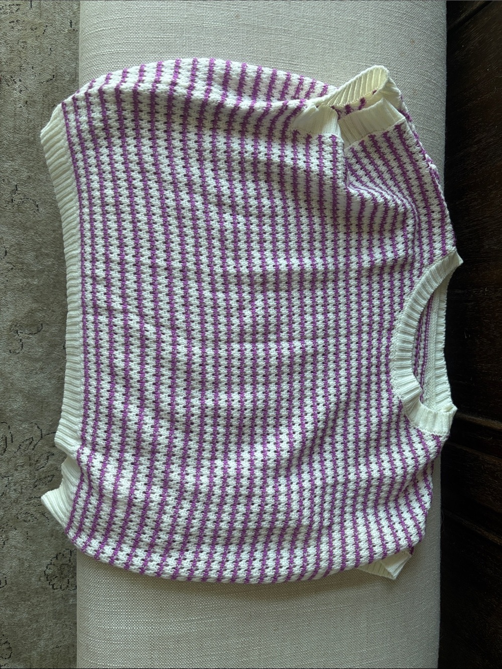Amazon Striped Crewneck Sweater - White & Purple